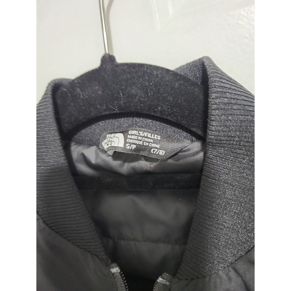 The North Face Girls Jester Bomber Jacket Black Full Zip Size Small 7/8 - Picture 4 of 6